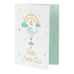 Bildspel - Kort med Hängande Dekoration Val Ljusblå