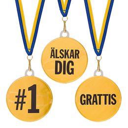 Chokladmedalj med Text