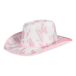 Cowboyhatt med Komönster Rosa/Vit