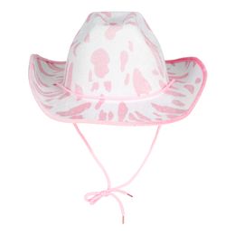 Bildspel - Cowboyhatt med Komönster Rosa/Vit