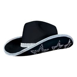 Cowboyhatt med Strass Stjärnor Svart