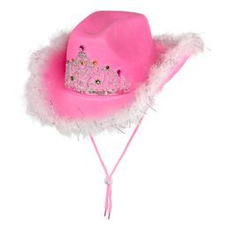 Cowboyhat Lyserød med Plys