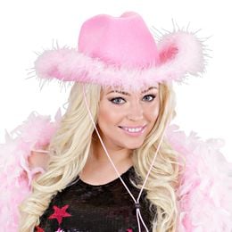Bildspel - Cowboyhatt Rosa med Fluff