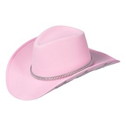 Cowboyhattu vaaleanpunainen kimalletähdillä