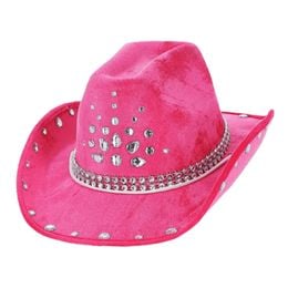 Cowboyhattu Vaaleanpunainen Jalokivillä