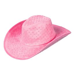 Cowboyhatt Rosa med Stenar