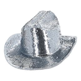 Cowboyhatt Sølv med Paljetter