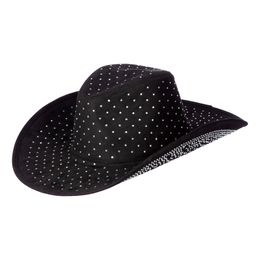 Cowboyhatt Svart med Stenar