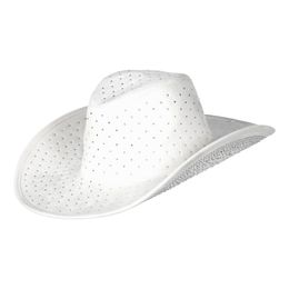 Cowboyhatt Vit med Stenar