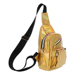 Bildspel - Crossbody Väska Holografisk Guld