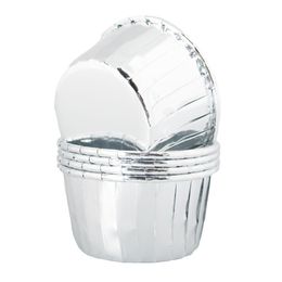 Cupcake Wrapper Silver Metallic