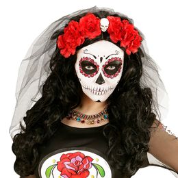 Bildspel - Day of the Dead Diadem med Röda Rosor
