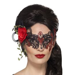 Day of the Dead Ögonmask med Ros