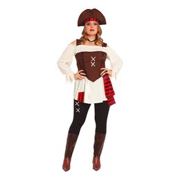 De Sju Haven Pirat Dam Plus-size Maskeraddräkt