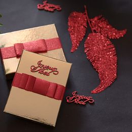 Bildspel - Dekorationsband Röd Glitter