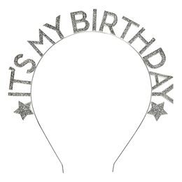 Diadem It's My Birthday Silver i Metall