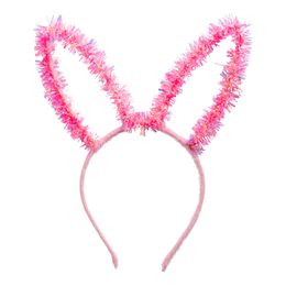 Diadem Kaninöron Glitter Rosa