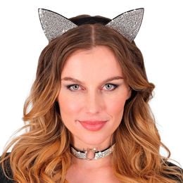 Diaesitys - Hiuspanta kissankorvilla & strassi-choker