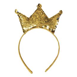 Hårbøjle Krone med Pailletter Guld