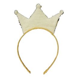 Lysbildefremvisning - Hårbøjle Krone med Pailletter Guld