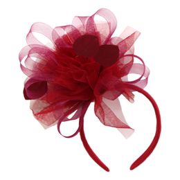 Diadem Löv med Tyll Röd