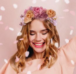 Bildspel - Hårband med Blommor Pastell