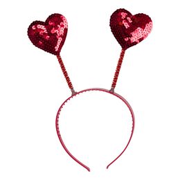 Hårbøjle med Paillethjerter Rød