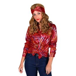 Disco Skjorta Dam Röd/Färgskimrande