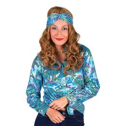 Disco Skjorta Dam Turkos/Färgskimrande