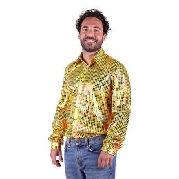 Disco Skjorta Herr Gul/Färgskimrande