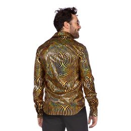 Bildspel - Discoskjorta Guld Mönstrad