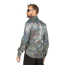 Bildspel - Discoskjorta Silver Mönstrad