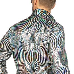 Bildspel - Discoskjorta Silver Mönstrad