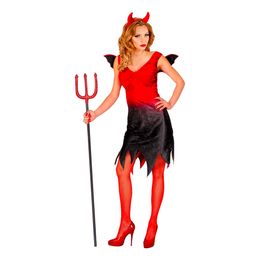 Djävul Svart/Röd Klänning Maskeraddräkt