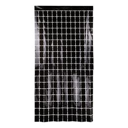 Dörrdraperi Plattor Svart Metallic