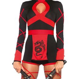 Bildspel - Drakninja Svart/Röd Maskeraddräkt