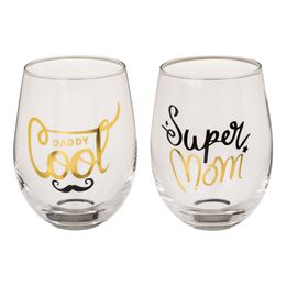Drinkglas Super Mom & Daddy Cool