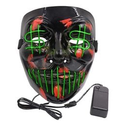 Lysbildefremvisning - El Wire Dollarsign LED Maske