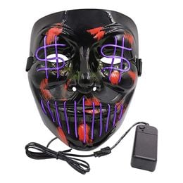Lysbildefremvisning - El Wire Dollarsign LED Maske
