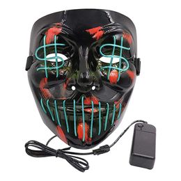 Lysbildefremvisning - El Wire Dollarsign LED Maske