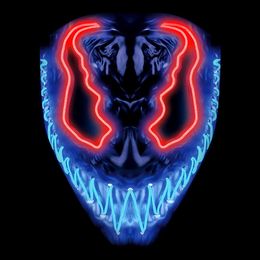 El Wire Demon Röd/Blå LED Mask