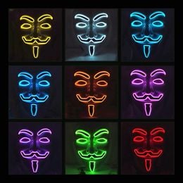 Lysbildefremvisning - EL Wire Vendetta LED Maske