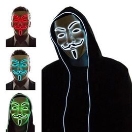 Lysbildefremvisning - EL Wire Vendetta LED Maske