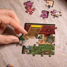 Bildspel - Escape Room Pusseläventyr Forskarens Hemlighet