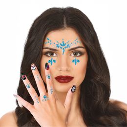 Face & Finger Jewelry Blå