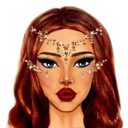 Face Jewels med Guldstjerner