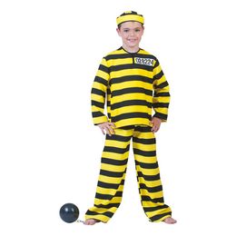 Fånge Gul/Svart Barn Maskeraddräkt