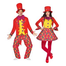 Bildspel - Färgglad Clown Klänning Maskeraddräkt