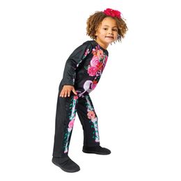 Lysbildefremvisning - Skjelett med Blomster Barn Karnevalskostyme