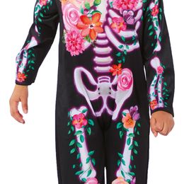 Lysbildefremvisning - Skjelett med Blomster Barn Karnevalskostyme